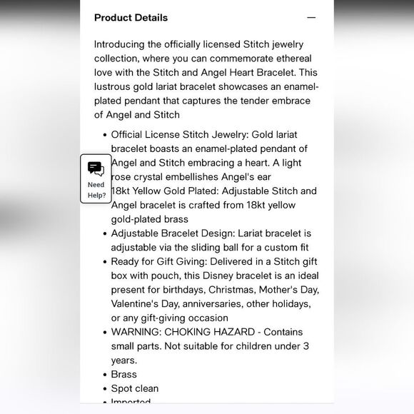 Disney Stitch & Angel Heart Lariat Bracelet - Picture 6 of 8